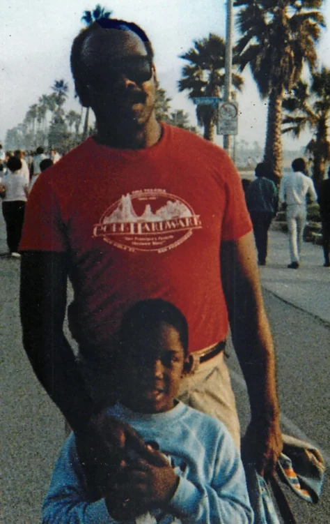 Chris Gardner with his son