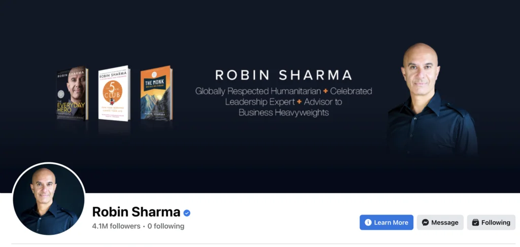 Robin Sharma Facebook Profile