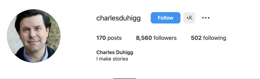 Charles Duhigg Instagram Profile 2023