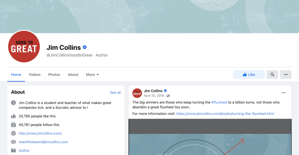 Jim Collins Facebook Profile 2023