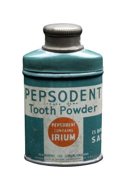 Metal bottle of Pepsodent Tooth Powder