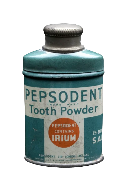 Metal bottle of Pepsodent Tooth Powder