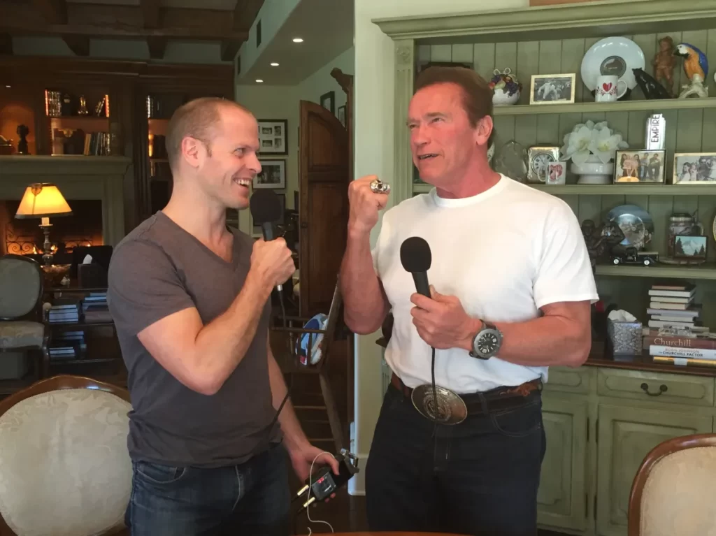 Tim and Arnold Schwarzenegger