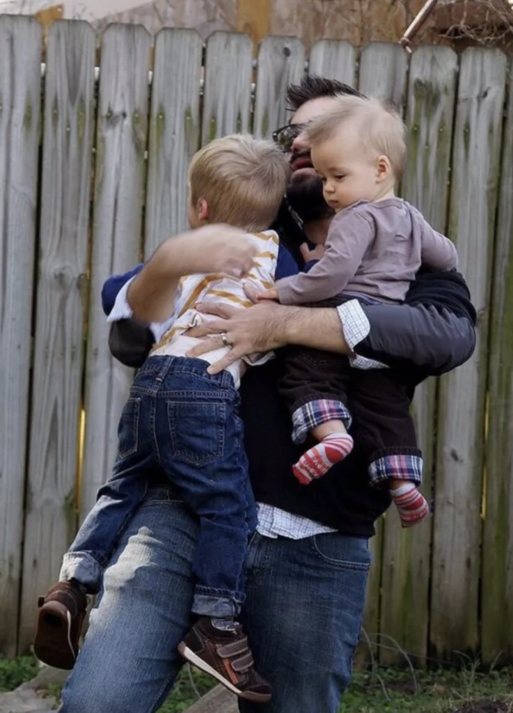 Austin Kleon with his sons