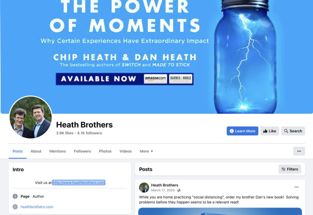 Heath Brothers Facebook Page